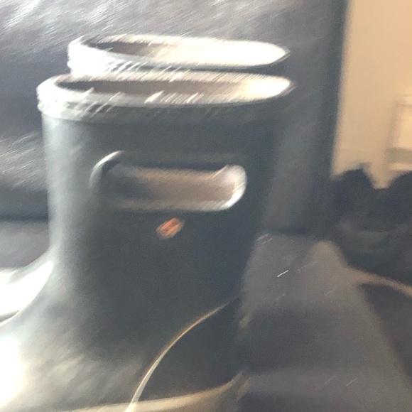 Bogs Skipper Solid Boys Black Gray Rubber Rain Boots Size 12 - Picture 12 of 12